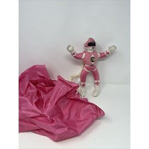 Vintage Pink Power Ranger Plush W/ Parachute Kenner 1995 Mighty Power Rangers